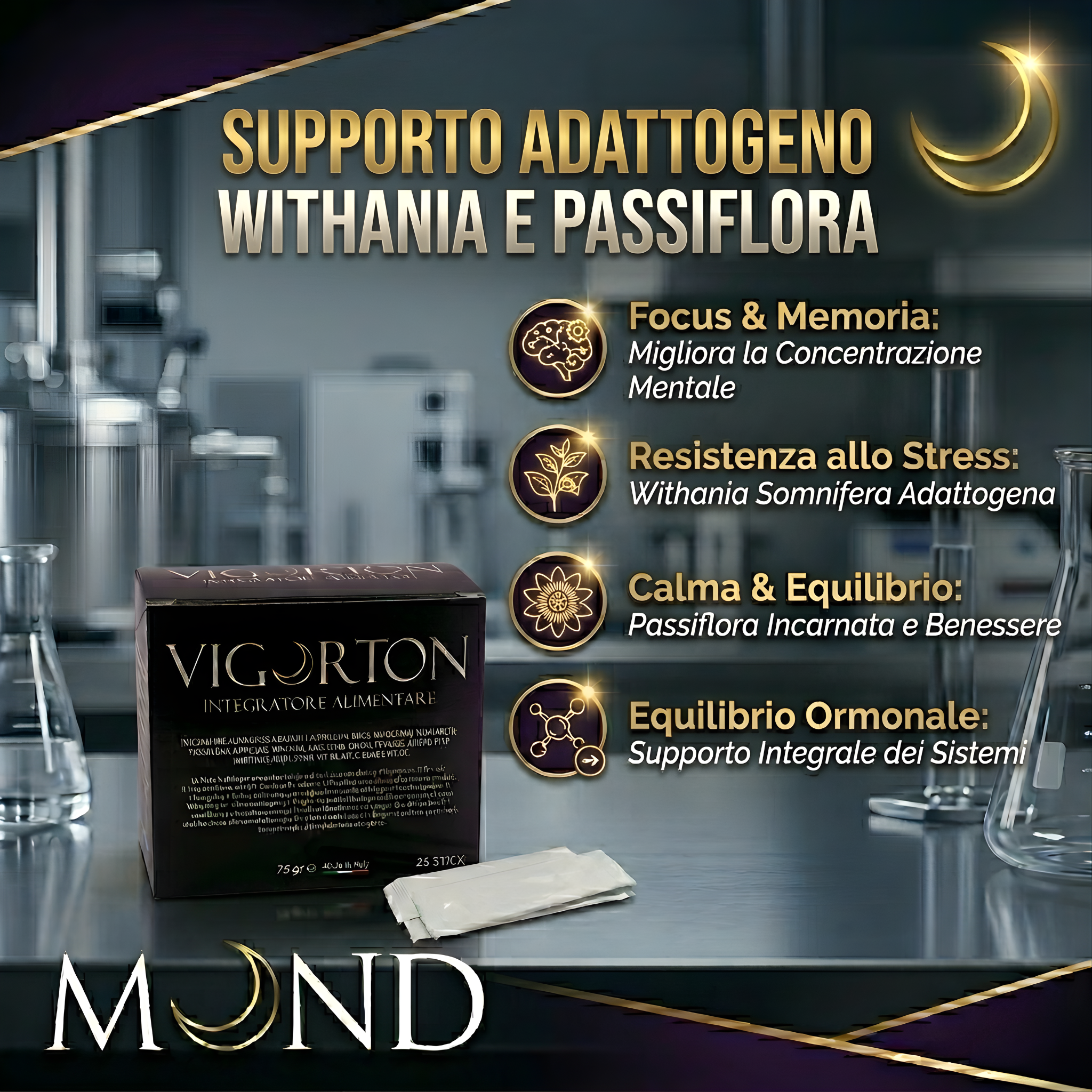 Mond VIGORTON Integratore Tonico ed Energetico Uomo con L-Citrullina, Maca e Zinco 25 Stick