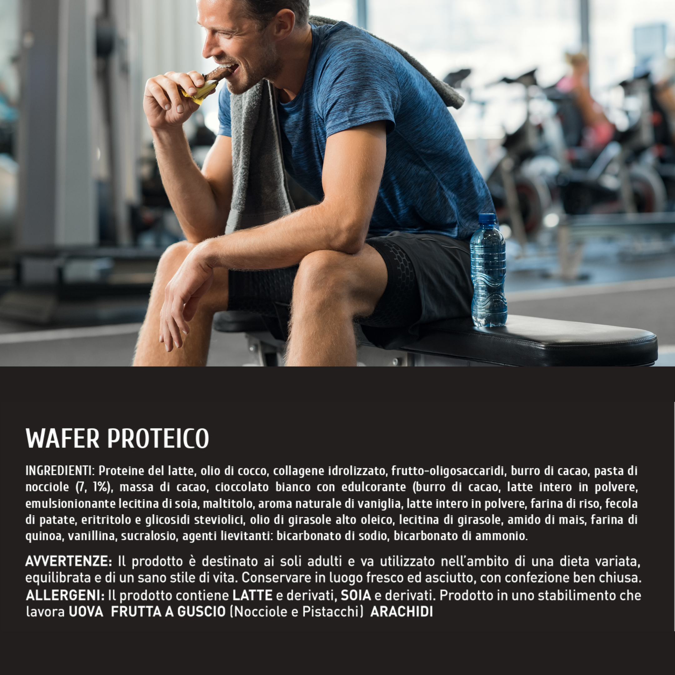 Mond 14 Wafer Proteici Nocciola Cioccolato da 30 gr - Sostituto Pasto - Low Carb - Senza Glutine - Made In Italy - Qualità Top