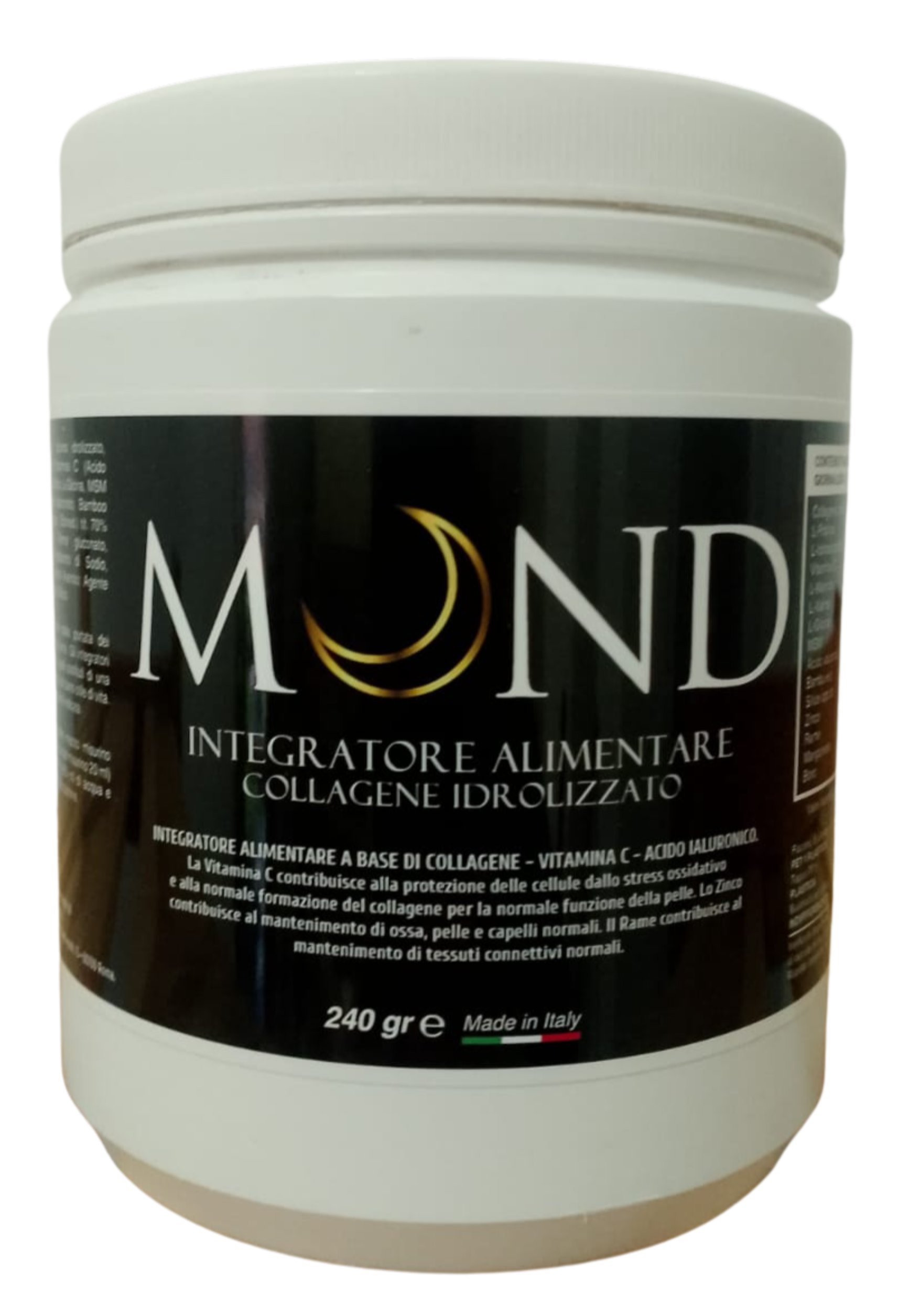 Mond Collagene Idrolizzato Gusto Arancia Sicilia 250 gr - Con Acido Ialuronico e Vitamina C